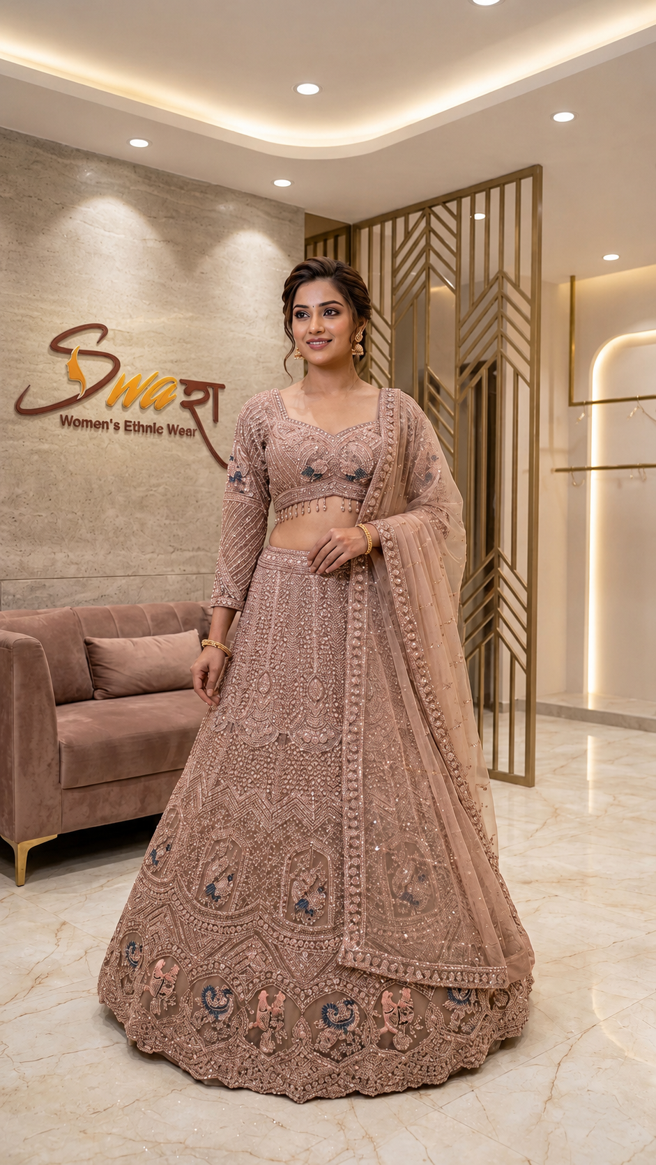 Afroz Burgundy Lehenga